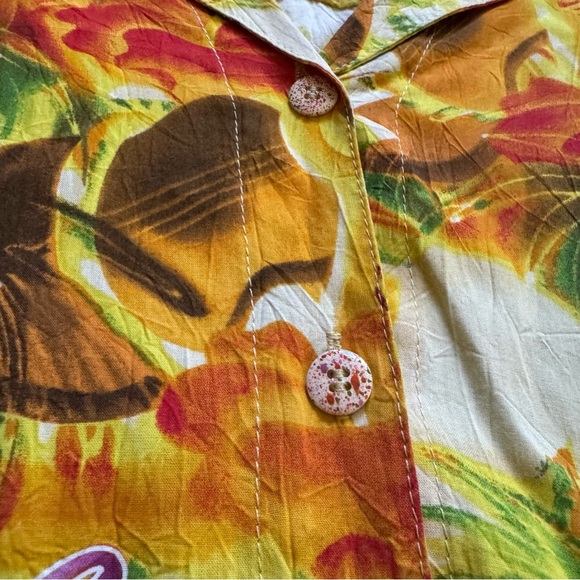Jams World Ukulele Print Button Up Shirt - Size Medium - Picture 3 of 5